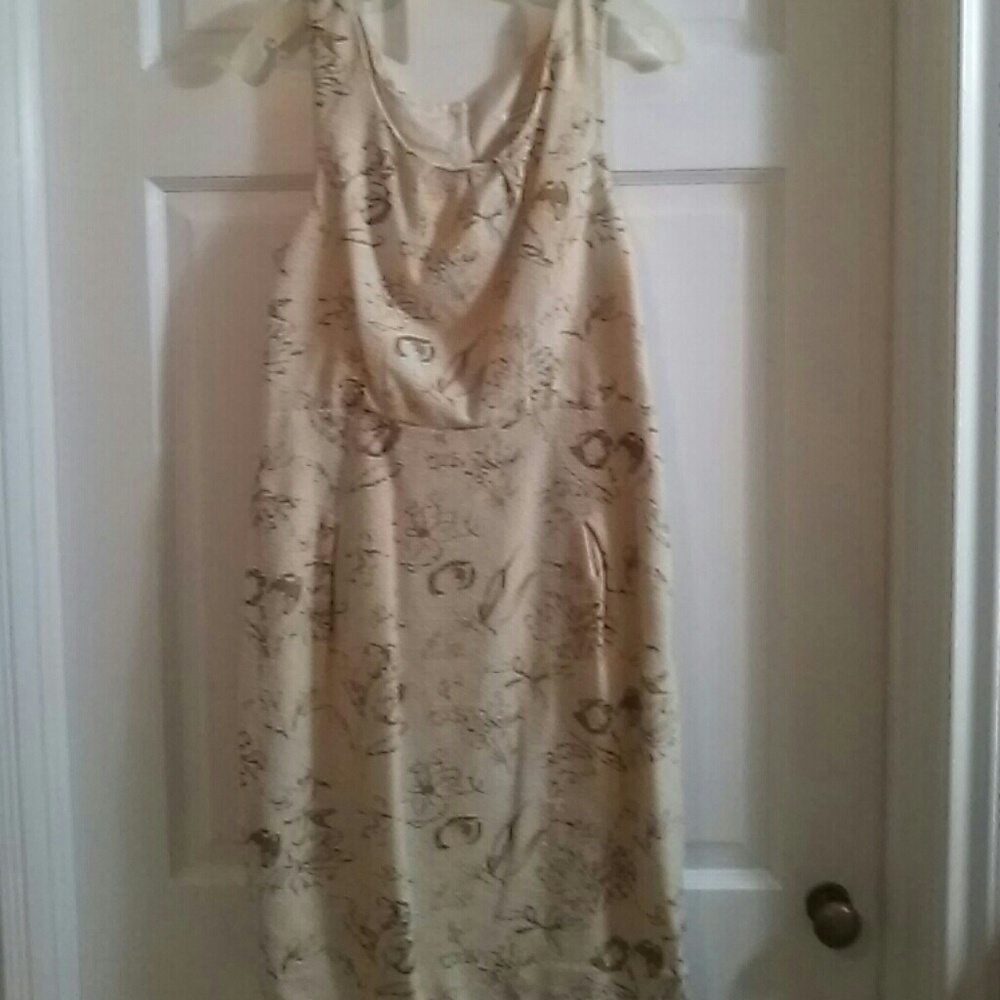 Vintage style cream n gold dress